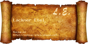 Lackner Etel névjegykártya